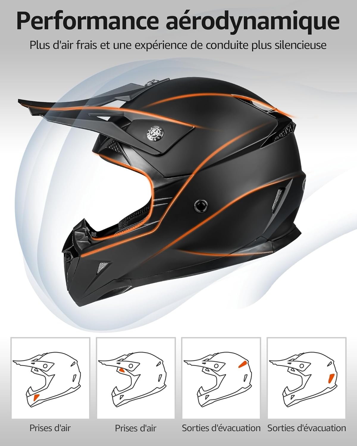 YEMA YM-915 Motorcross Helm Mat Zwart - 29% Korting