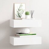 vidaXL Wandschappen 2 st met lade | 34% Korting