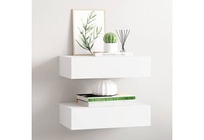 VidaXL Wandschappen met Lade (2 st) - Wit | 46% Korting!