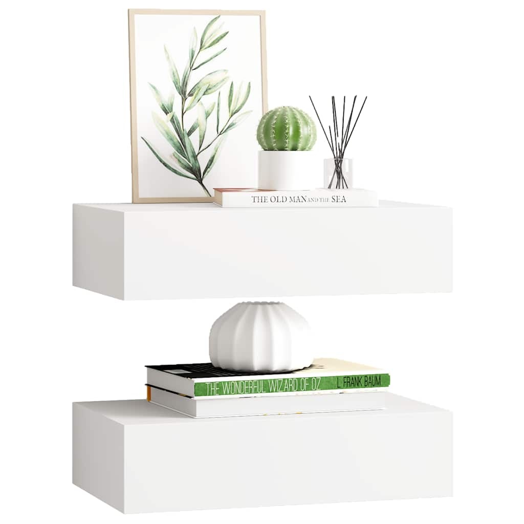 vidaXL Wandschappen 2 st met lade | 34% Korting