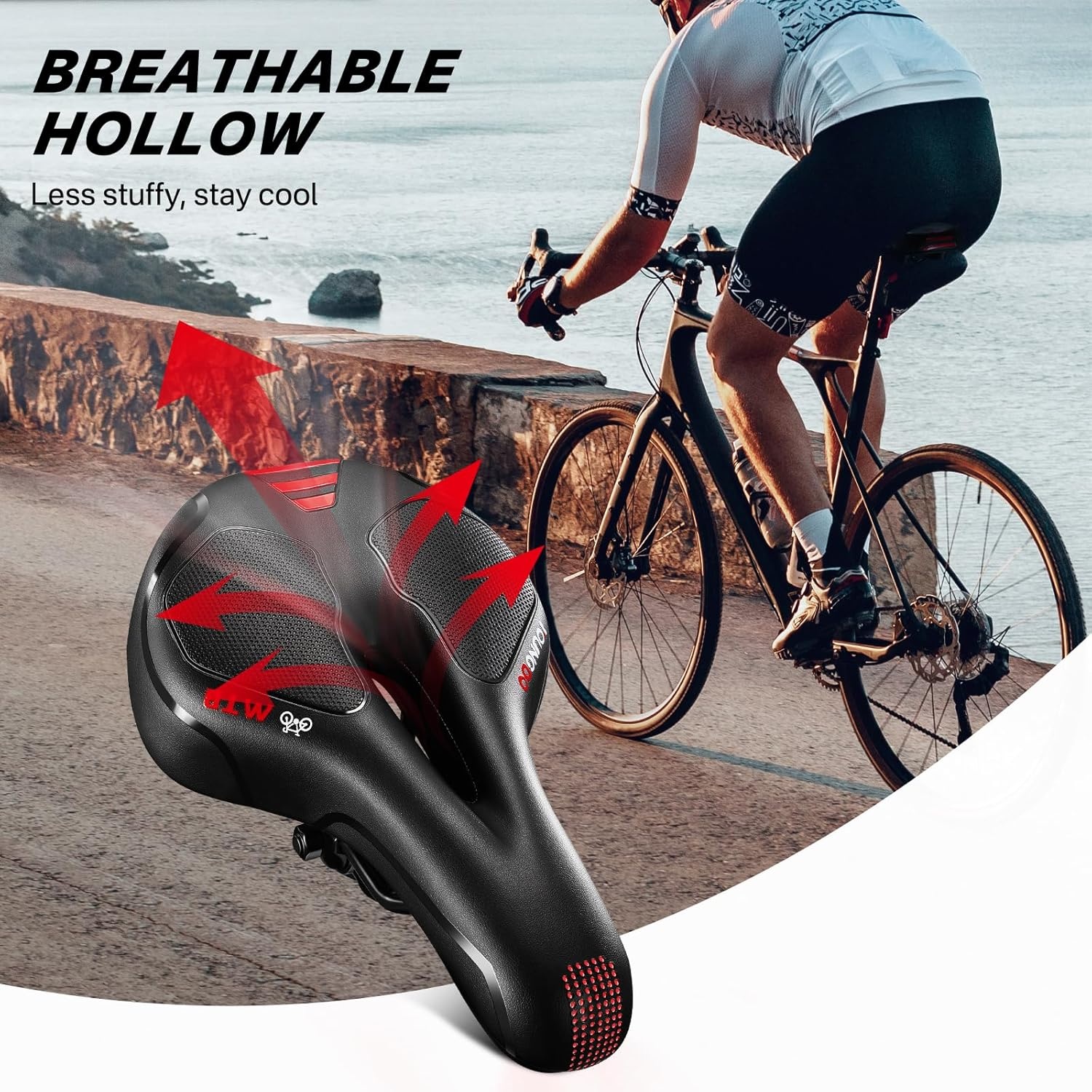 Comfortabel Fietszadel (Rood) | 34% Korting