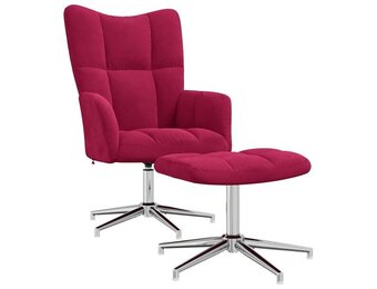 vidaXL Relaxstoel met Voetenbank Fluweel Wijnrood - 35% Korting!