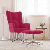 vidaXL Relaxstoel met Voetenbank Fluweel Wijnrood - 35% Korting!