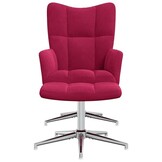 vidaXL Relaxstoel met Voetenbank Fluweel Wijnrood - 35% Korting!