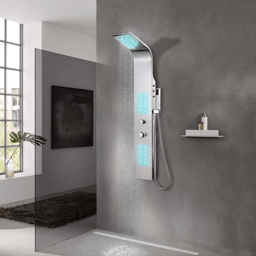VidaXL Douchepaneel RVS Gebogen - 30% Korting