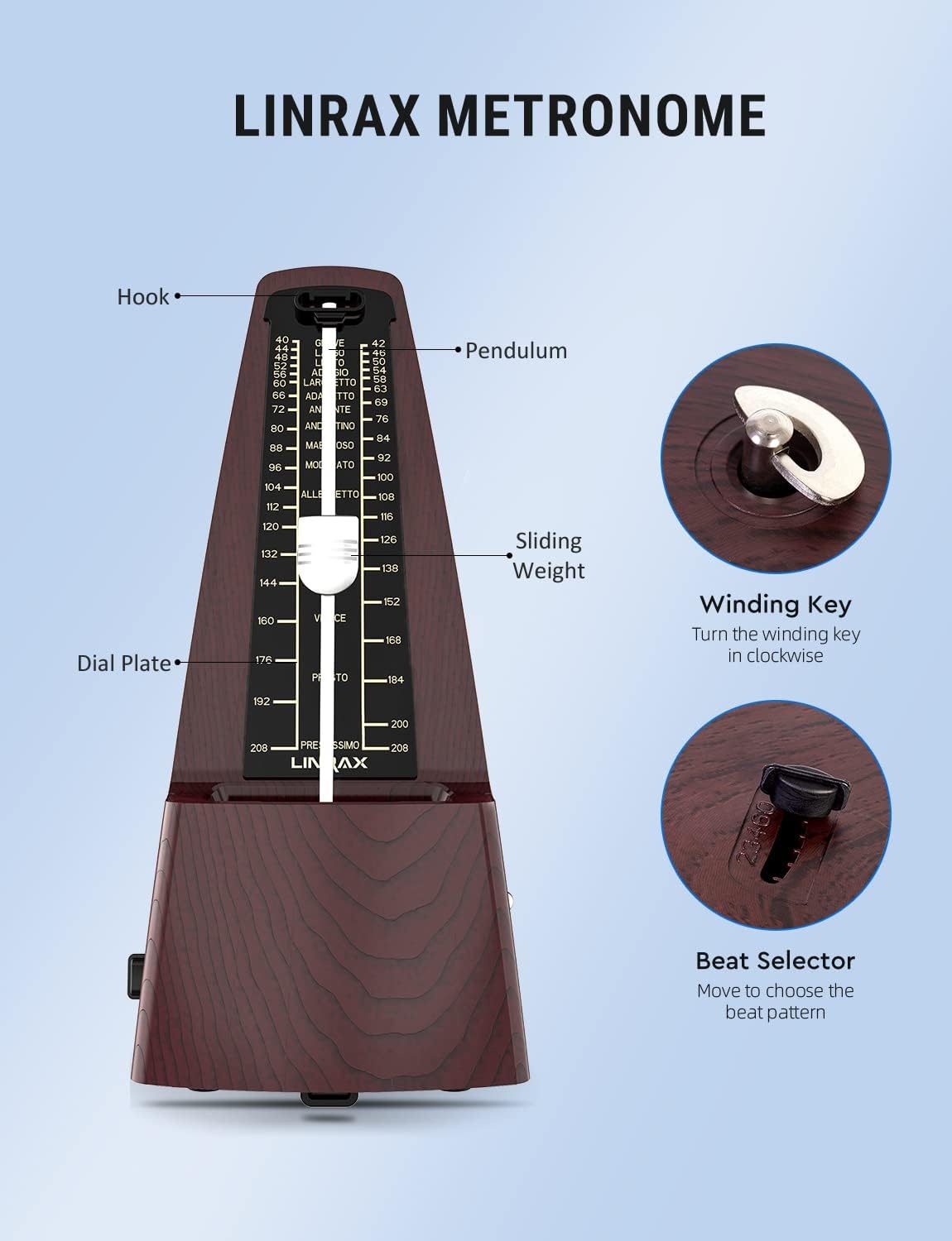 Linrax M2 Mechanische Metronoom - 28% Korting