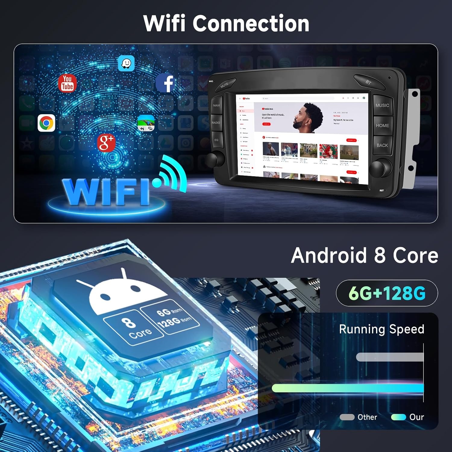 Autoradio 7" IPS HD | 8-Core, 6GB/128GB | CarPlay/Android Auto | 35% Korting