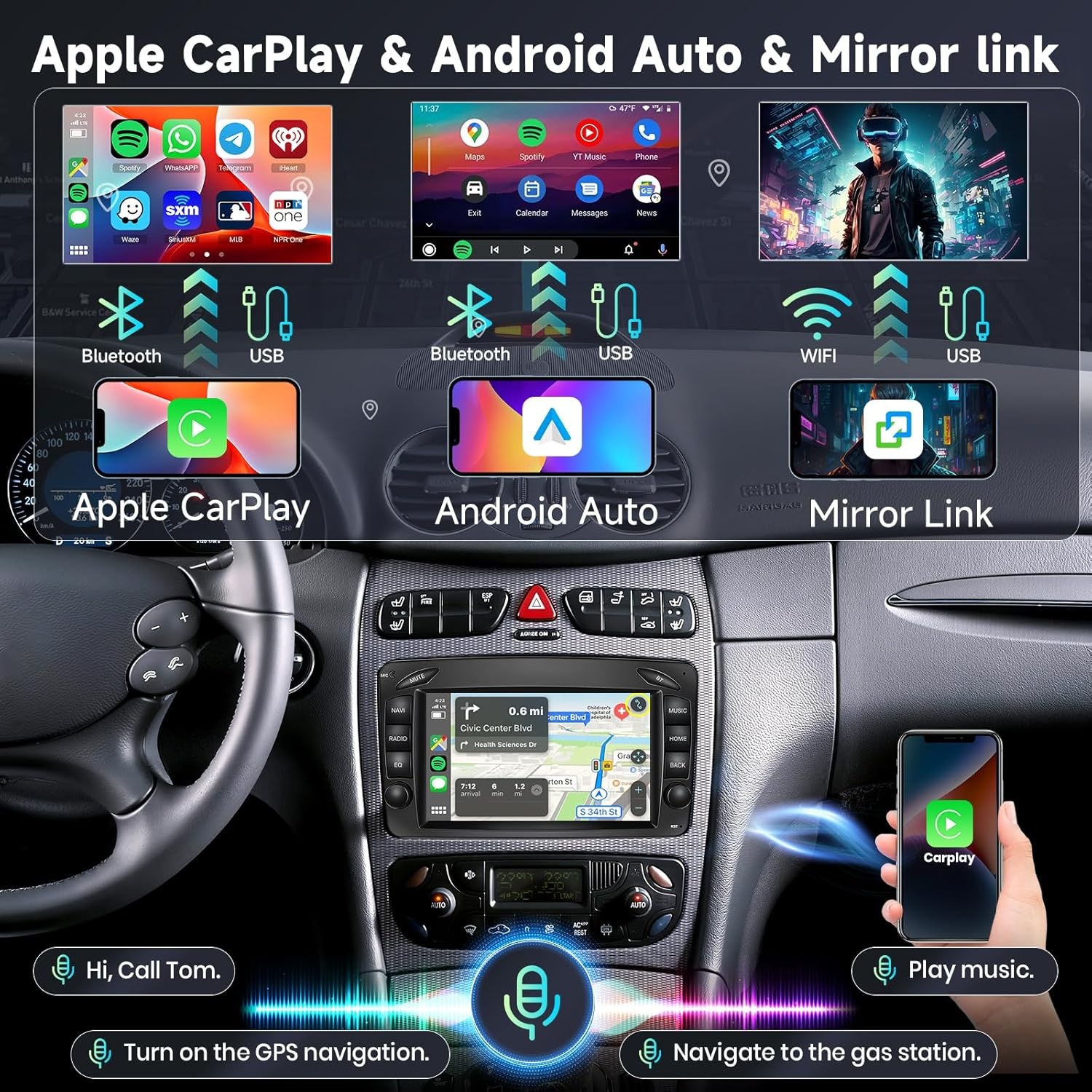 Autoradio 7" IPS HD | 8-Core, 6GB/128GB | CarPlay/Android Auto | 35% Korting