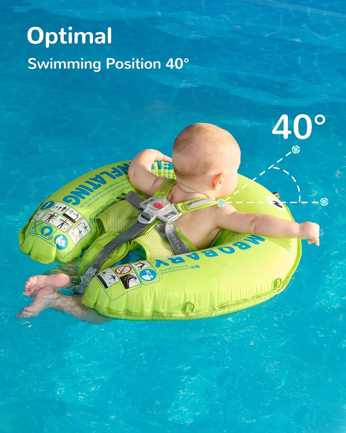 HECCEI Mambobaby Zelfopblaasbare Baby Zwemband - 3-24 Mnd (Emerald) - 33% Korting!