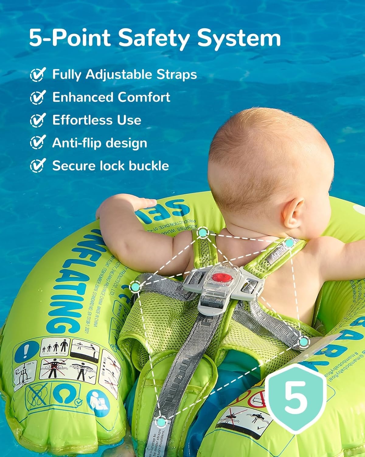 HECCEI Mambobaby Zelfopblaasbare Baby Zwemband - 28% Korting