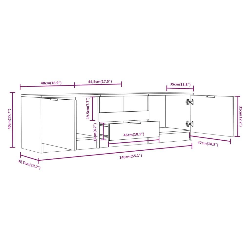 VidaXL TV-meubel 140cm Wit - 34% Korting