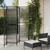 vidaXL Kamerscherm 6 panelen Poly Rattan Zwart - 35% Korting