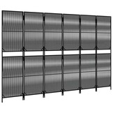 vidaXL Kamerscherm 6 panelen Poly Rattan Zwart - 35% Korting