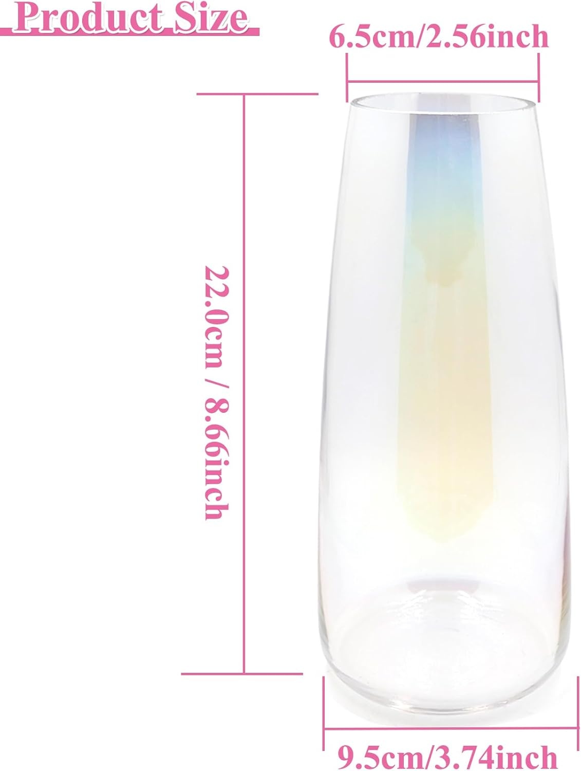 Glazen Vaas 22 cm - Modern Transparant (26% Korting)