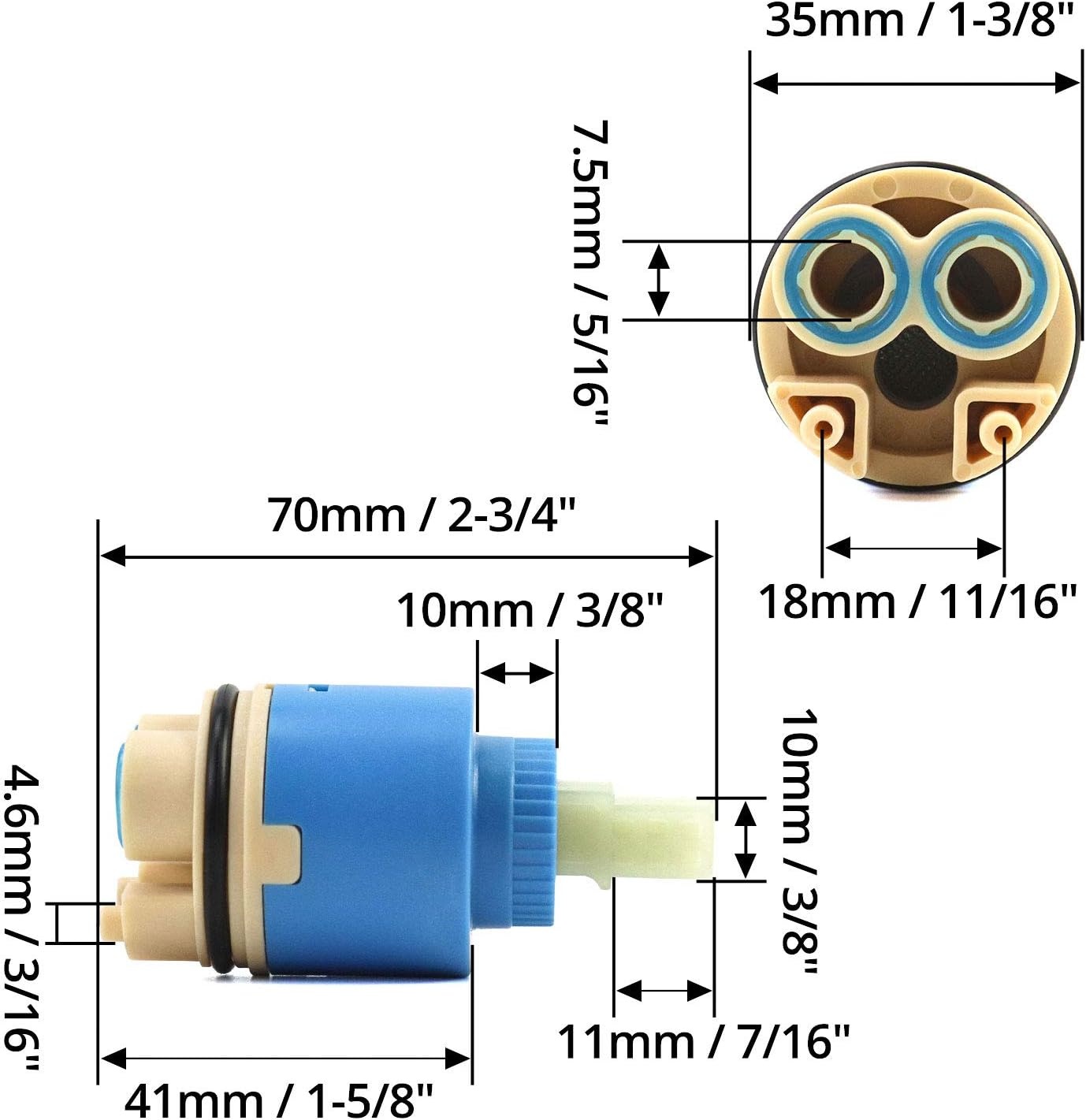 QWORK Keramische Kraancartridge 35mm - 24% Korting!
