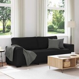 vidaXL 3-zitsbank Zwart Stof - 35% Korting!