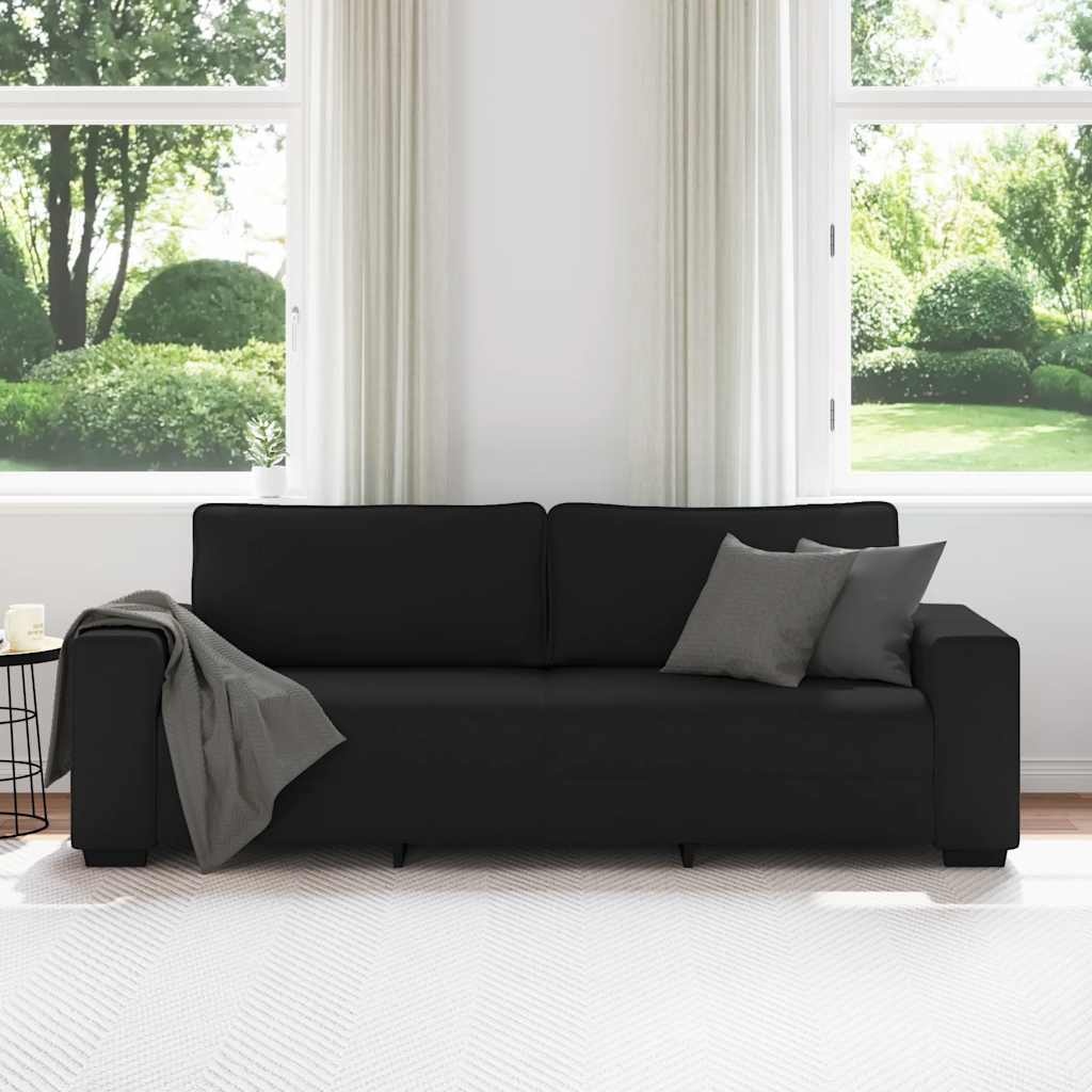 vidaXL 3-zitsbank Zwart Stof - 35% Korting!