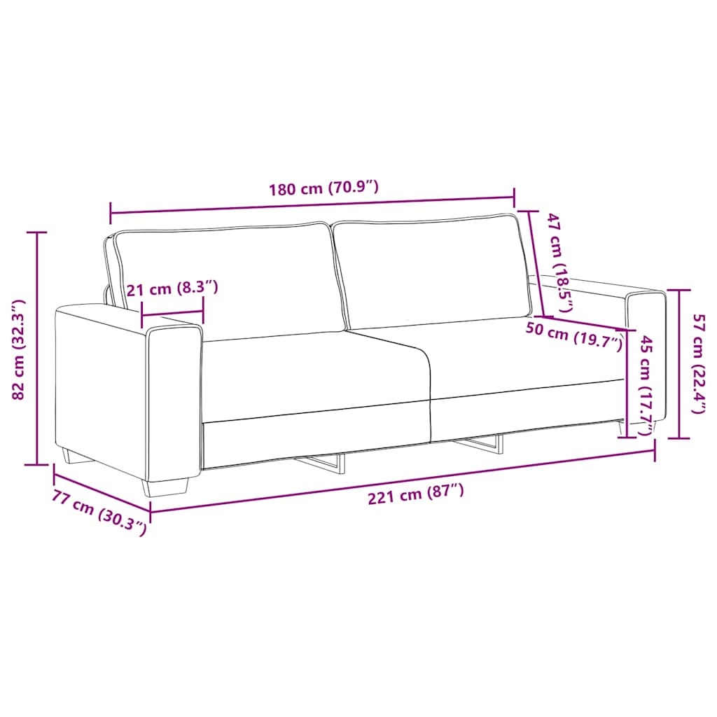 vidaXL 3-zitsbank Zwart Stof - 35% Korting!