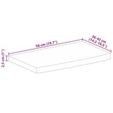 Mangohouten Tafelblad Naturel Rand 50x40cm - 29% Korting!