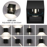 LEDMO 8 stuks led-wandlamp voor buiten, wandlampen voor binnen, 12 W, 4000 K, natuurlijk wit, design, waterdicht IP65