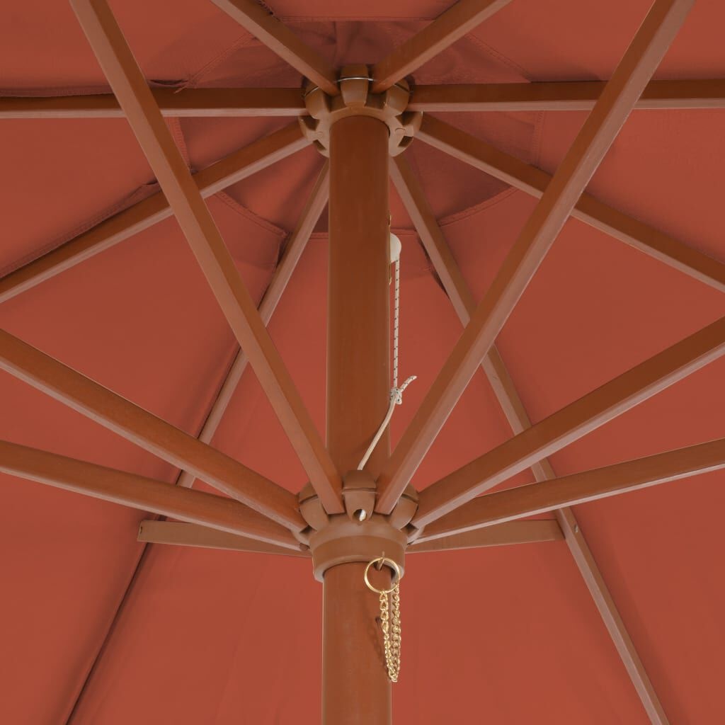 VidaXL Parasol Houten Paal 300cm Terracotta - 34% Korting!