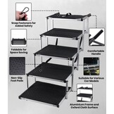 Hondentrap, hondenleuning met antislip oppervlak, tot 80 kg, hondentrap voor auto, 5 treden, voor sedans, SUV, vrachtwagens