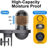 Automatische visvoerer met 2,5 K camera, app-bediening, vochtbestendige vakantievoerdispenser, precisievoersysteem, visuele monitor voor aquaria, schildpadstiften