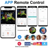 Automatische visvoerer met 2,5 K camera, app-bediening, vochtbestendige vakantievoerdispenser, precisievoersysteem, visuele monitor voor aquaria, schildpadstiften