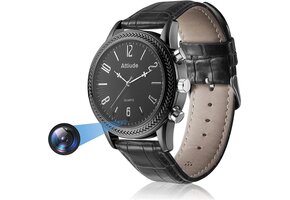 Slimme Camera Horloge (1080p HD) | Zwart Leer | 32GB | 29% Korting