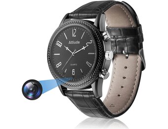 Menborn Smart Watch zwarte leren armband