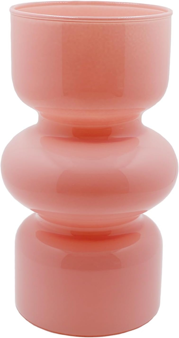 Geretourneerde Roze Glazen Vaas Geometrisch - 18cm | 73% Korting