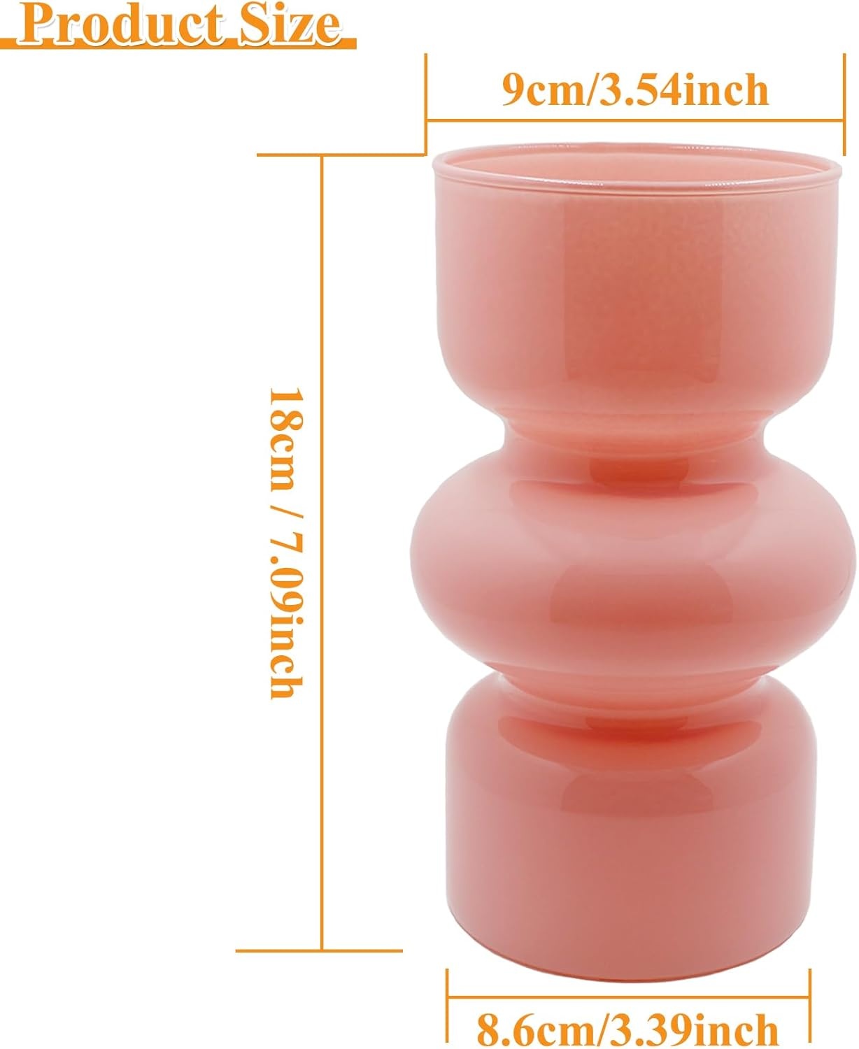 Geretourneerde Roze Glazen Vaas Geometrisch - 18cm | 73% Korting