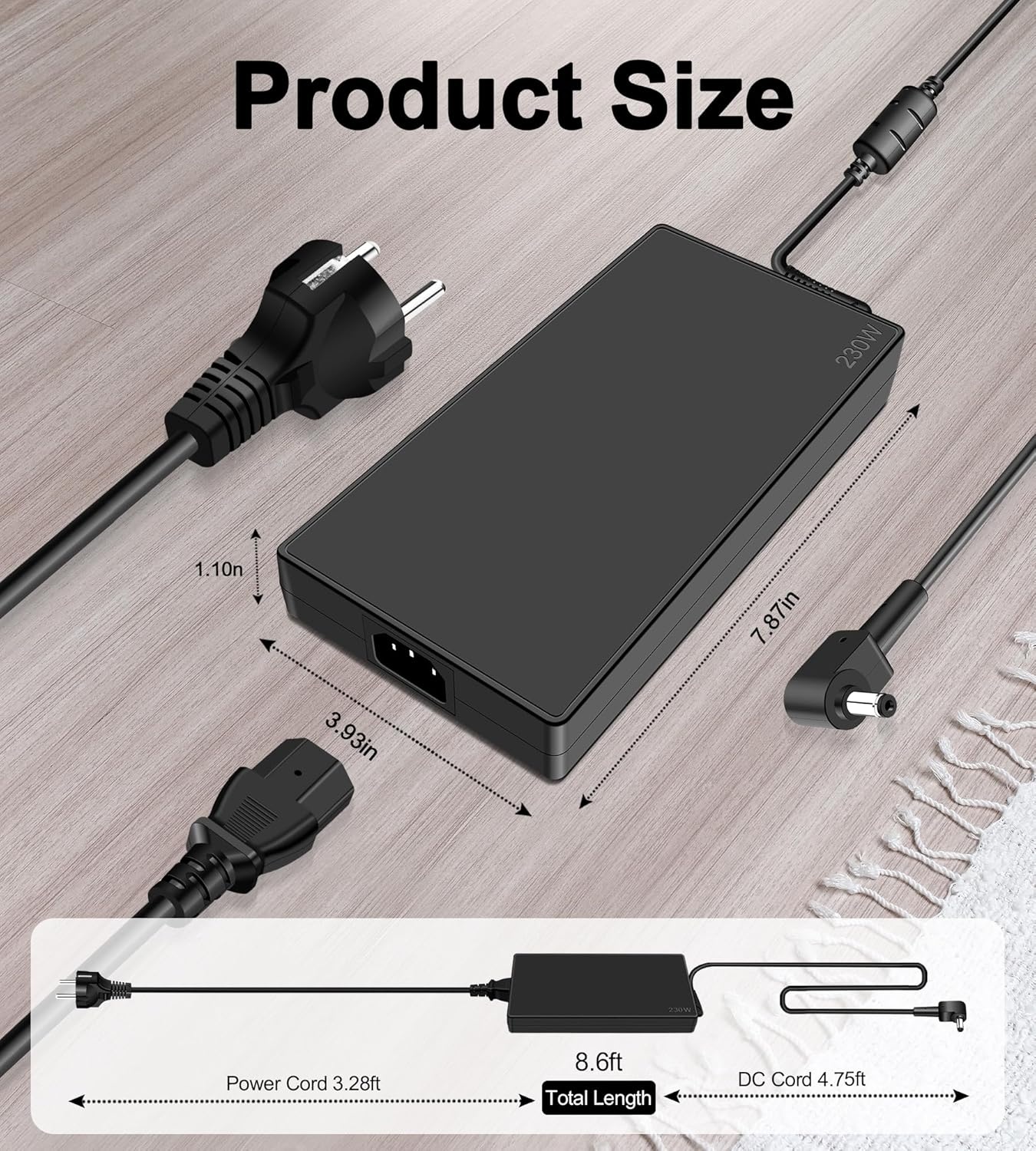 230W Oplader voor Acer Nitro 5, 16, 17, Predator Helios 300, 500, Neo 16, Triton 300, 500 SE en ConceptD Laptops
