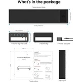Vaydeer Dual Monitor Stand Riser met Draadloos Opladen en 4 USB Hub Metalen Monitorstandaard voor 2 Monitoren, Metalen Monitor Stand Ondersteunt tot 32 Inch voor Computer, Laptop - Zwart