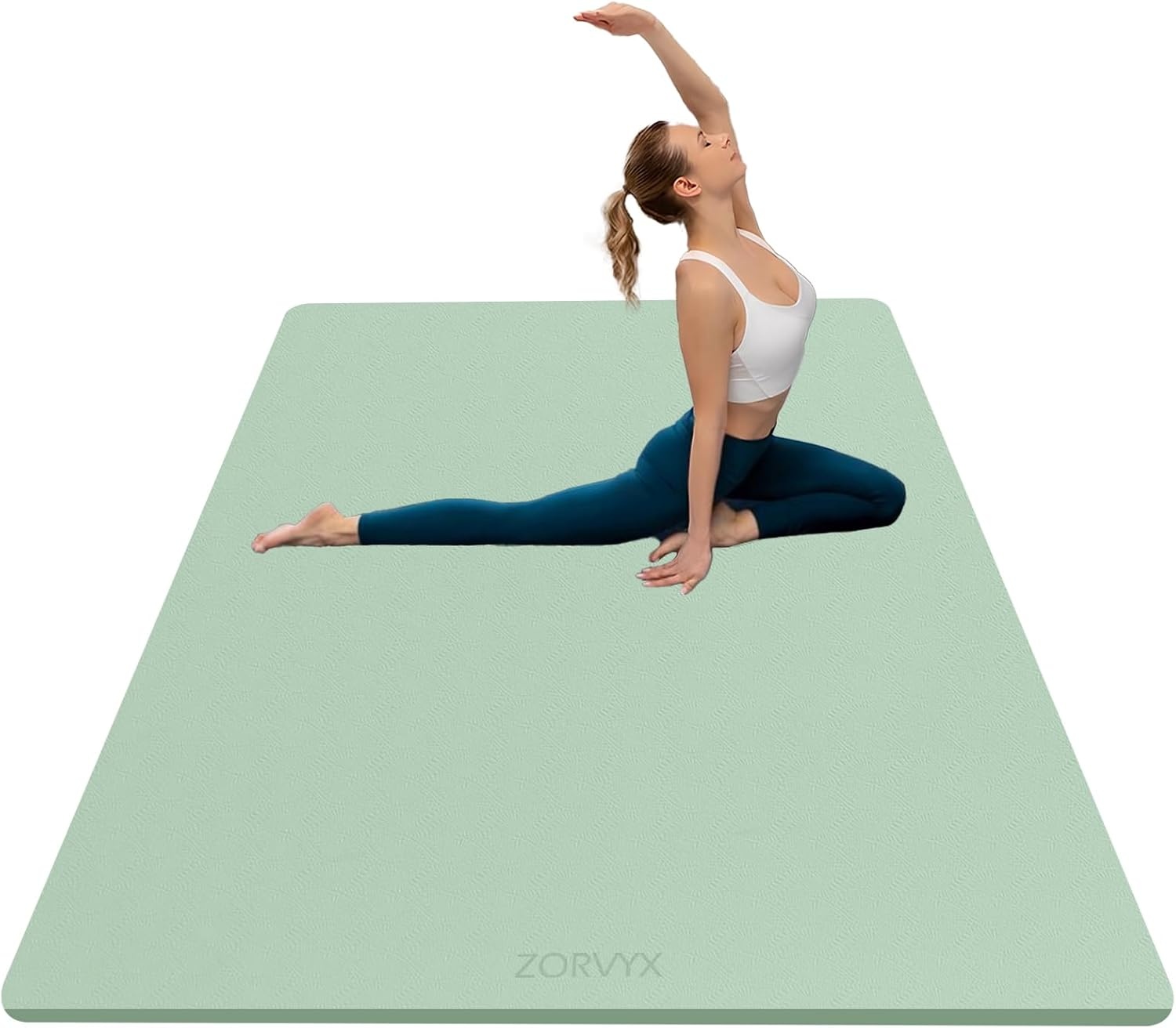Yoga Mat Thick XXL 200×100cm TPE 10mm Thick Fitnessmat Antislip Oefenmat voor Home and Gym Yoga Trainings Workout Pilates Mat met Draagriem
