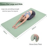 Yoga Mat Thick XXL 200×100cm TPE 10mm Thick Fitnessmat Antislip Oefenmat voor Home and Gym Yoga Trainings Workout Pilates Mat met Draagriem