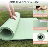 Yoga Mat Thick XXL 200×100cm TPE 10mm Thick Fitnessmat Antislip Oefenmat voor Home and Gym Yoga Trainings Workout Pilates Mat met Draagriem