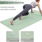 Yoga Mat Thick XXL 200×100cm TPE 10mm Thick Fitnessmat Antislip Oefenmat voor Home and Gym Yoga Trainings Workout Pilates Mat met Draagriem