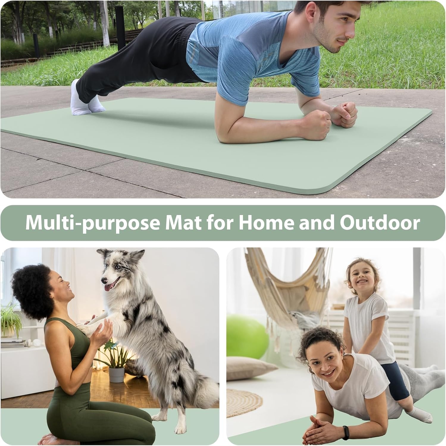 Yoga Mat Thick XXL 200×100cm TPE 10mm Thick Fitnessmat Antislip Oefenmat voor Home and Gym Yoga Trainings Workout Pilates Mat met Draagriem