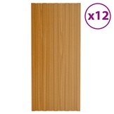 vidaXL Dakpanelen - 12 stuks - Gegalvaniseerd Staal - 34% Korting!