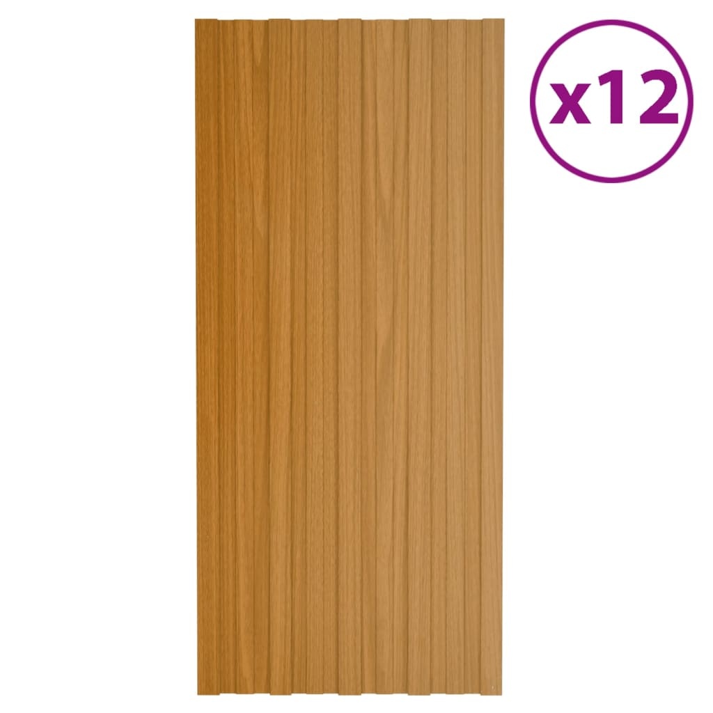 vidaXL Dakpanelen - 12 stuks - Gegalvaniseerd Staal - 34% Korting!