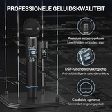 TONOR TW750 Draadloos Microfoonsysteem, 100 UHF Frequenties, Oplaadbaar, 100m Bereik