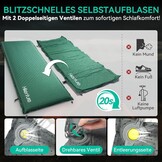Zelfopblazende Slaapmat Kamperen - 10cm Dik - Groen (-34%)
