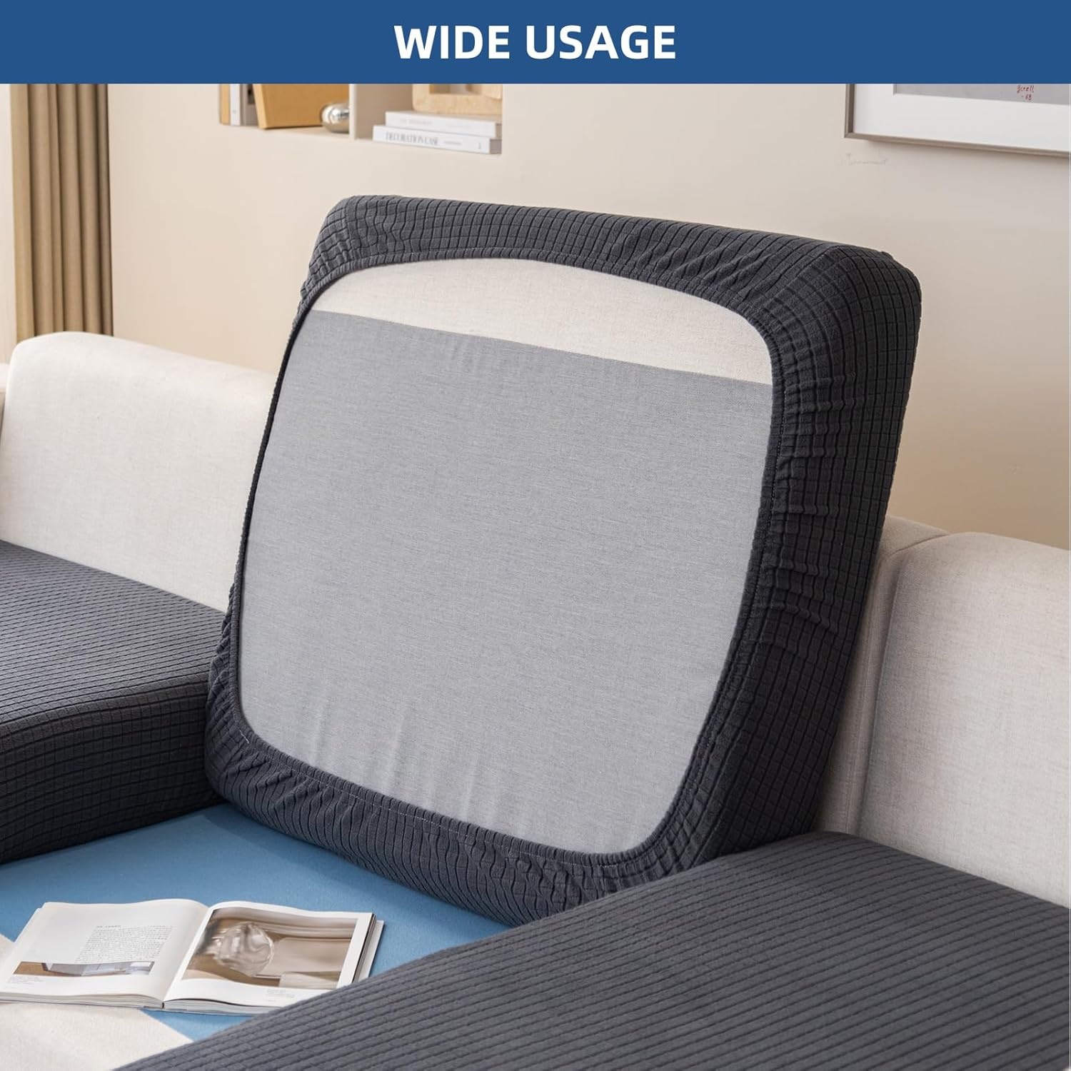 Stretch Sofahoes L-vorm Donkergrijs 3-zits (165-200cm) - 76% Korting!