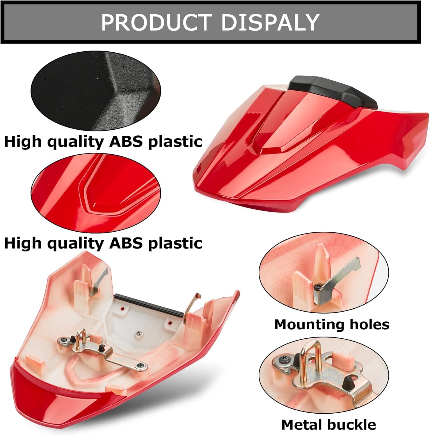 Achterzitter Cover Kuip Kuipdeel voor CB650R CBR650R 2018-2023 Felrood