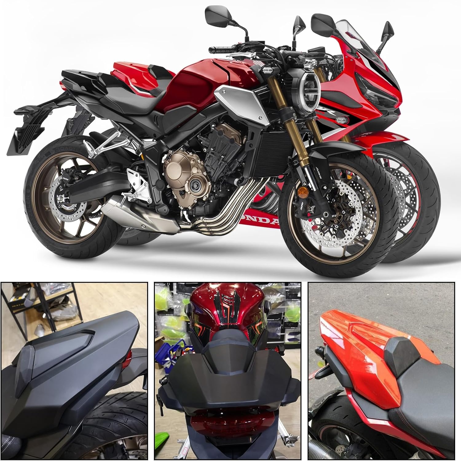 Achterzitter Cover Kuip Kuipdeel voor CB650R CBR650R 2018-2023 Felrood