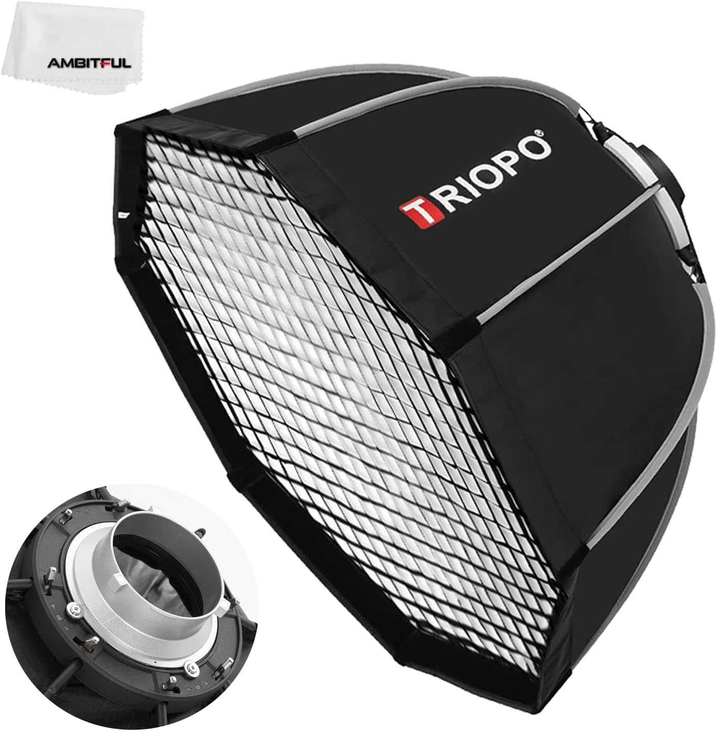 8-hoekige Softbox 120cm Bowens Mount + Grid: 29% Korting