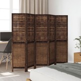 Kamerscherm 5 panelen Paulowniahout Donkerbruin - 59% Korting!