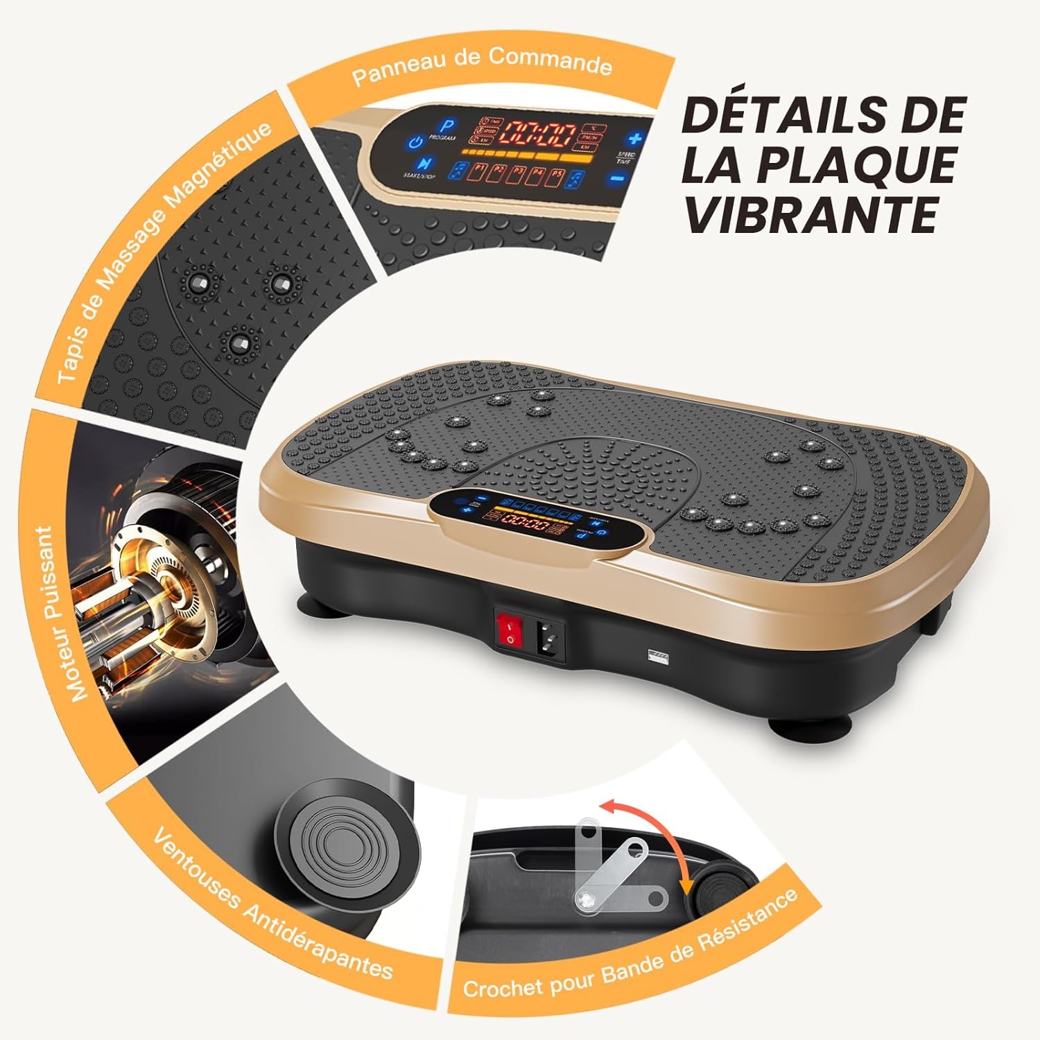 Vibratieplatform Goud: Trainen, Stimuleren & Vetverbranding (29% korting)