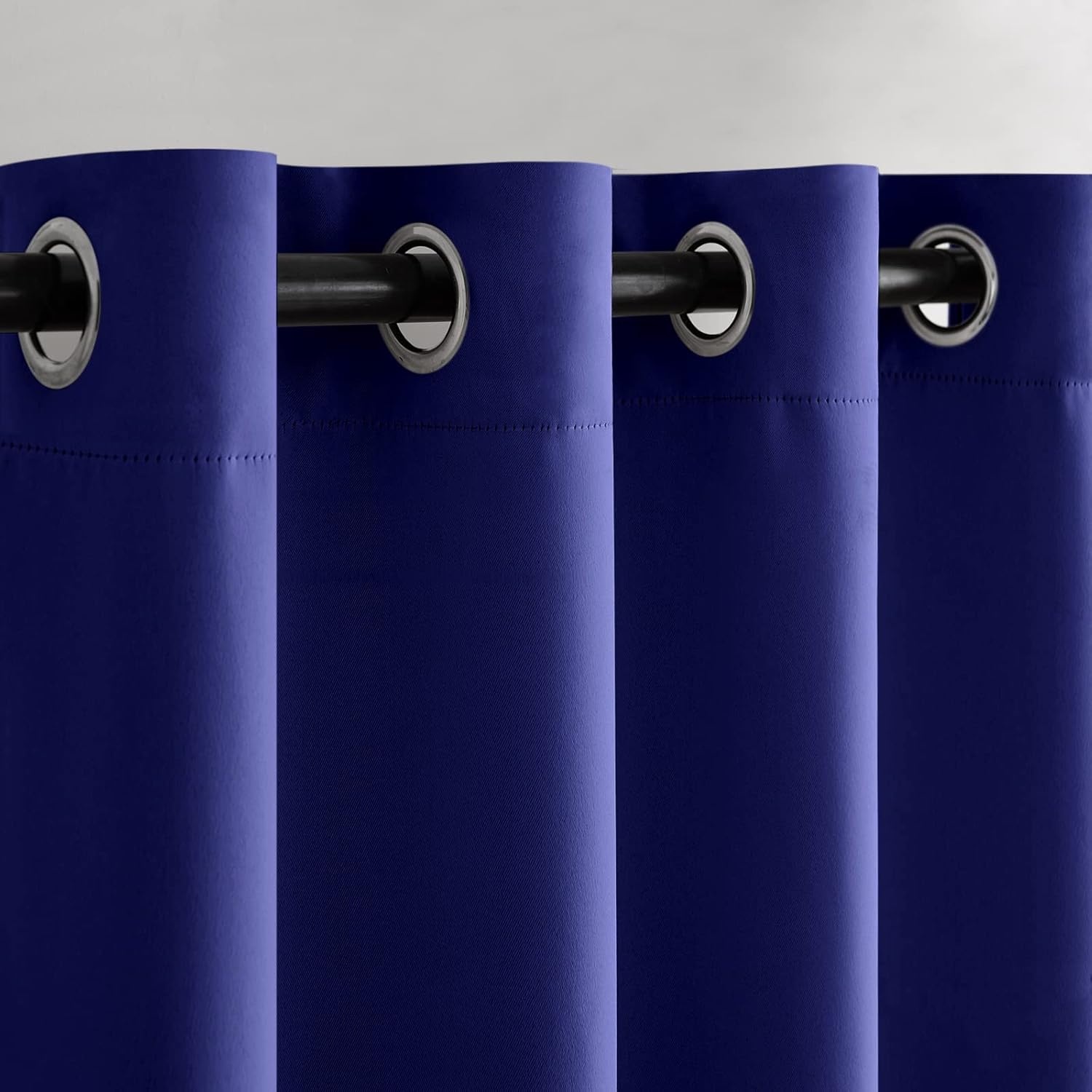 MIULEE 2 gordijnen, ondoorzichtig, zacht, met ogen, geblokkeerd, thermische decoratie, voor slaapkamer, woonkamer, toilet, kantoor, L 117 x H 137 cm, donkerblauw
